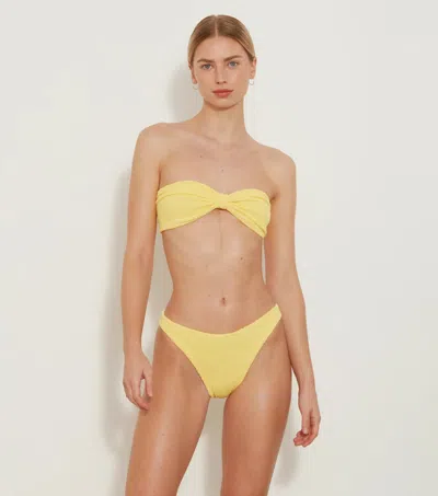 Hunza G Yellow Bikini Set With Bandeau Top