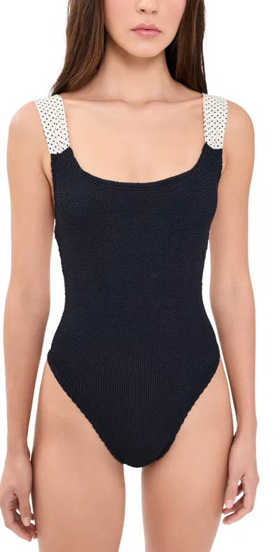 Hunza G Zoe One Piece Black/polka Dot