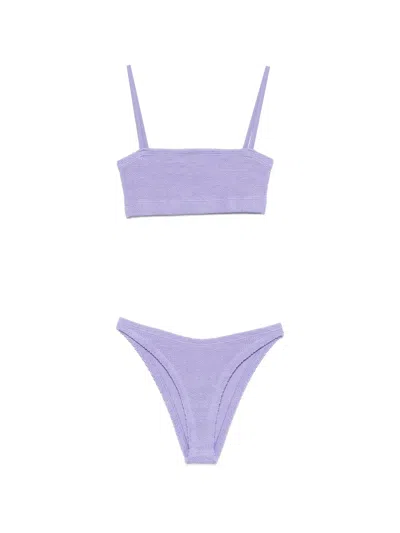 Hunza Mini Textured Thin Strap Top In Blue