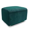 Huppe Adelaide Ottoman In Velluto Dark Teal