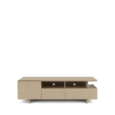 Huppe Agora 68 Media Base In Smoked Oak / Fog Glass