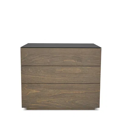 Huppe Alma 3-drawer Dresser In Raw Birch/ Cream Acid Etched Glass