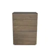 Huppe Alma 5-drawer Dresser In Raw Birch/ Cream Acid Etched Glass