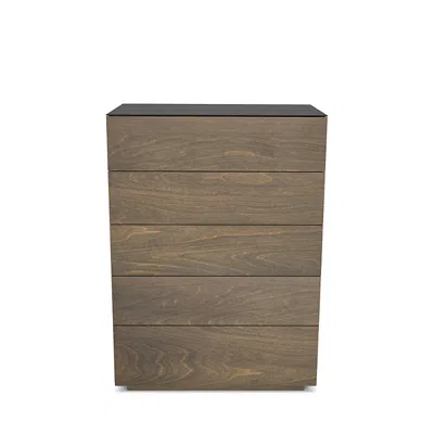 Huppe Alma 5-drawer Dresser In Raw Birch/ Cream Acid Etched Glass