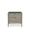 Huppe Edmond 2-drawer Night Table In Raw Birch / Synthetic Leather