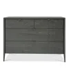 Huppe Edmond 4-drawer Chest In Blackened Birch/ Black Synthetic Leather