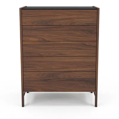 Huppe Frida Five Drawer Chest With Natural Stone In Brown
