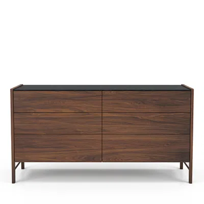 Huppe Frida Six Drawer Dresser With Natural Stone In Brown