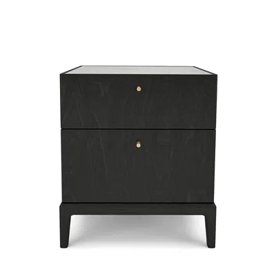 Huppe Hemrik 2-drawer Nightstand In Blackened Birch/ Ceramic