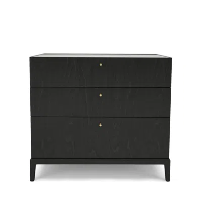 Huppe Hemrik 3-drawer Chest In Blackened Birch/ Ceramic