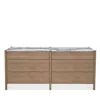Huppe Jules White Oak 6 Drawer Dresser In Oiled Oak / White Cherokee Marble