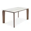Huppe Magnolia 60 Ceramic Top Dining Table In Ceramic/light Natural Wood