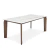 Huppe Magnolia 76 Ceramic Top Dining Table In Ceramic/light Natural Wood