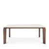 Huppe Magnolia 76 Lacquered Glass Top Dining Table In Light Natural Walnut / Cream Glass
