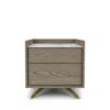 Huppe Memento 2-drawer Small Nightstand In Raw Oak/ White Cherokee Mable
