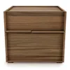 Huppe Small Nightstand In Light Natural Walnut / Cream Glass