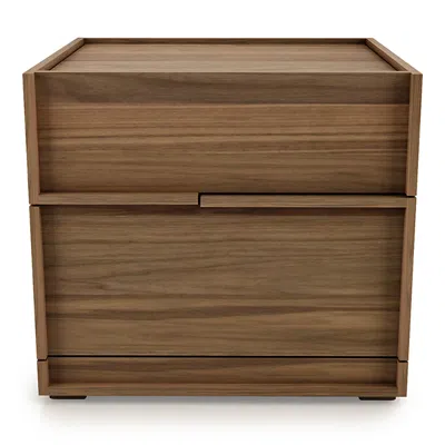 Huppe Small Nightstand In Light Natural Walnut / Cream Glass