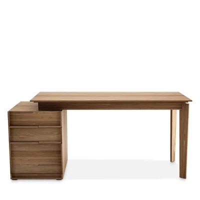 Huppe Swan Wood Top Work Desk In Light Natural Walnut