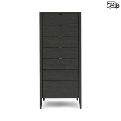 Huppe Winston Lingerie Chest In Blackened Birch/ Cream Acid Etched Glass