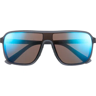 Hurley 133mm Oversize Polarized Shield Sunglasses In Blue