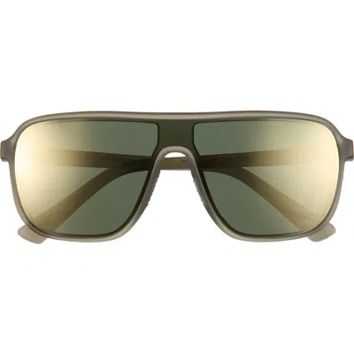 Hurley 133mm Oversize Polarized Shield Sunglasses In Green