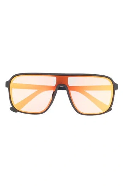 Hurley 133mm Oversize Polarized Shield Sunglasses In Yellow
