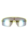 Hurley 140mm Wrap Shield Mirrored Polarized Sunglasses In Green