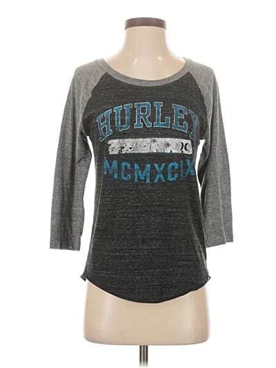 Pre-owned Hurley 3/4 Sleeve T-shirt In Gray