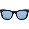 Hurley 50mm Chunky Square Polarized Sunglasses In Black
