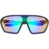 Hurley 51mm Polarized Angular Shield Sunglasses In Blue