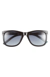 Hurley 52mm Polarized Square Sunglasses In Black/ Tiedye