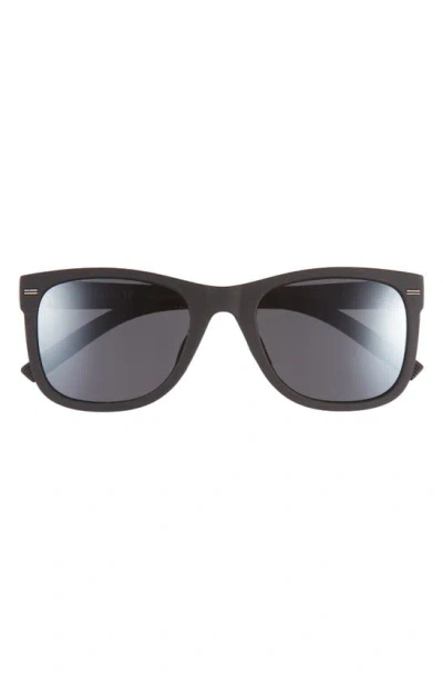 Hurley 52mm Polarized Square Sunglasses In Rubberized Black