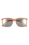 Hurley 55mm Polarized Square Sunglasses In Almond Brown