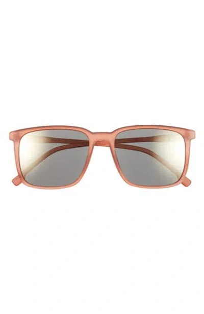 Hurley 55mm Polarized Square Sunglasses In Almond Brown