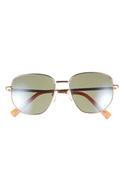 Hurley 55mm Polarized Square Sunglasses In Gold
