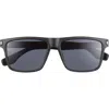 Hurley 56mm Flat Top Polarized Square Sunglasses