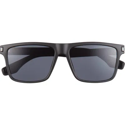 Hurley 56mm Flat Top Polarized Square Sunglasses In Black