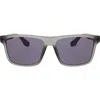 Hurley 56mm Flat Top Polarized Square Sunglasses In Gray