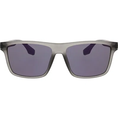 Hurley 56mm Flat Top Polarized Square Sunglasses In Gray