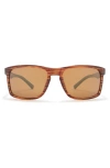 Hurley 56mm Polarized Rectangular Sunglasses In Brown Striated