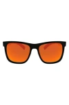 Hurley 56mm Polarized Square Sunglasses In Black/red