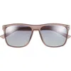 Hurley 56mm Polarized Square Sunglasses In Smoke