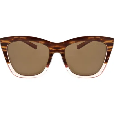 Hurley 56mm Polarized Square Sunglasses In Brown