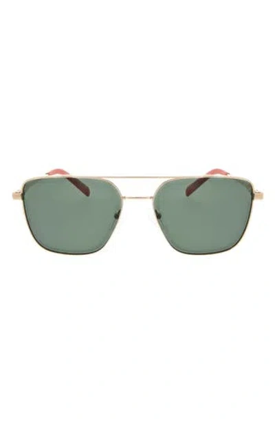 Hurley 57mm Polarized Pilot Sunglasses In Green