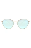 Hurley 59mm Polarized Round Sunglasses In Gold