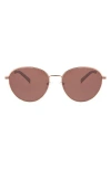 Hurley 59mm Polarized Round Sunglasses In Gold