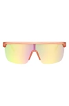 Hurley 63mm Semi Rim Shield Sunglasses In Coral