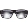Hurley 64mm Mod Wrap Polarized Sunglasses In Black