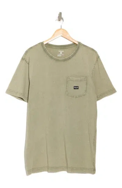 Hurley Acid Wash Cotton Pocket T-shirt In Green