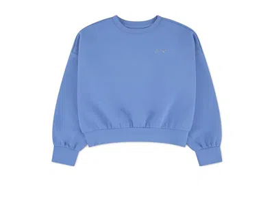 Hurley All Day Crew Neck Sweatshirt (big Kid) Girl's Sweatshirt Provence : Sm (7 Big Kid), Elastane/polyest In Blue